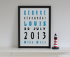 Personalised Baby Announcement - Letterpress style