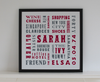 Bespoke birthday / memories artwork - Letterpress style