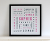 Bespoke birthday / memories artwork - Letterpress style