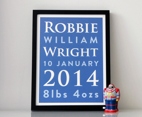 Personalised Baby Announcement Dark Background