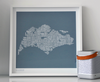 Typographic Singapore Map